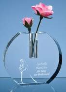 Personalised Etched Glass Flower Holder